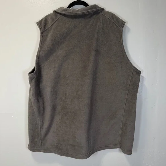 Columbia Mens Fleece Vest Charcoal Grey Full Zip 3XT Tall Big and Tall - Picture 6 of 7